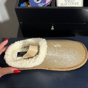 Polo by Ralph Lauren Girl’s Sparkling Gold Slippers